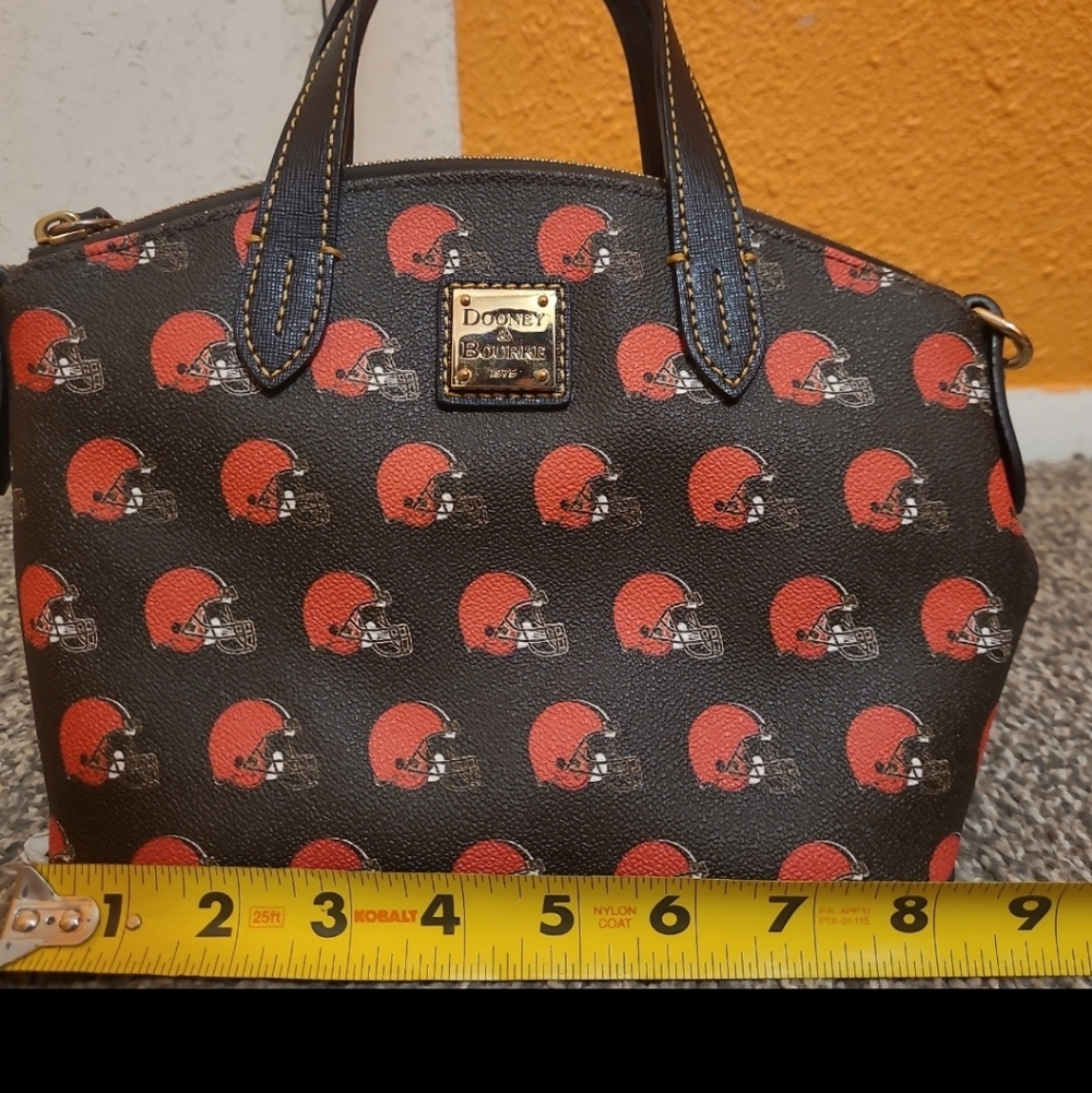 Dooney & Bourke Red and Black Football Satchel